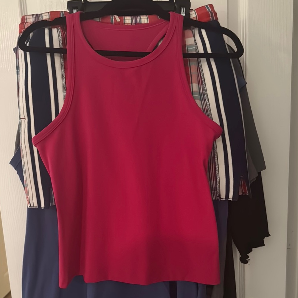 Lululemon Athletica Red Fitted Crop Tank Top